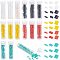 NBEADS About 790 Pcs 3 Sizes Tila Beads, 2-Hole Opaque Glass Seed Beads 5 Colors 1/4 Tila Beads Half Tila Beads Square Beads Glass Tile Beads for Bracelets Necklace Earring Jewelry Making