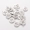 Non-Tarnish 304 Stainless Steel Charms, Flat Round with Om Symbol, Stainless Steel Color, 14x12x1mm, Hole: 1.5mm