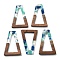 Resin and Walnut Pendants, Trapezoid, Mixed Color, 38x24.5x2.5mm, Hole: 1.8mm