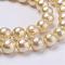 Wrinkle Textured Shell Pearl Beads Strands, Round, Wheat, 8mm, Hole: 1mm, about 48pcs/strand, 15.6 inch(39.5cm)