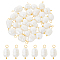 30Pcs Natural Cultured Freshwater Pearl Pendants, Rice Charms with Brass Loops, Golden, 16~19mm, Hole: 2.4~3mm