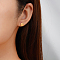 Simple Stainless Steel Shell Shape Stud Earrings, Golden, 7.78x8.34mm