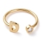 Brass Micro Pave Clear Cubic Zirconia Cuff Rings, Open Rings, Long-Lasting Plated, Real 18K Gold Plated, Letter.D, US Size 6, Inner Diameter: 17mm