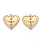 304 Stainless Steel Pendants, with Rhinestone, Heart, Real 14K Gold Plated, 16x16.5x2mm, Hole: 1.5mm
