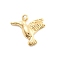 304 Stainless Steel Pendants, PVD Vacuum Plating, Bird Charms, Real 18K Gold Plated, 12x12.5x2mm, Hole: 1.3mm