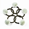 Imitation Wool Girls Hair Accessories, Ponytail Holder, Elastic Hair Ties, with Faux Mink Fur Ball, Light Green, 45~48mm