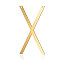 201 Stainless Steel Links connectors, Letter, Golden, Letter.X, 37x20x1mm, Hole: 1mm