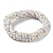 Crochet Glass Beads Braided Stretch Bracelet, Nepel Boho Style Bracelet, WhiteSmoke, Inner Diameter: 1-3/4 inch(4.5cm)