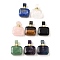 Gemstone Perfume Bottle Pendants, with 304 Stainless Steel Findings, Faceted, Rectangle Charms, Golden, 33~34x25x11~12mm, Hole: 1.9mm