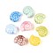 Handmade Porcelain Ceramic Beads, Bright Glazed Porcelain, Shell Shape, Mixed Color, 14x12x7.5~8mm, Hole: 2~2.5mm