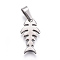 Tarnish Resistant 304 Stainless Steel Pendants, Fish Bone, Stainless Steel Color, 21.5x11.5x1.5mm, Hole: 4x8mm