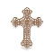 Brass Filigree Joiners Links, Cross, Antique Bronze, 52x37x0.8mm