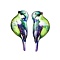 2Pcs Transparent Epoxy Resin Pendants, Bird, with Gold Foil, Green, 30x13x2.5mm, Hole: 1.2mm, 2pcs/set