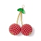 ABS Plastic Imitation Pearl Pendants, Cherry, with Golden Brass Tube & Acrylic, Red, 51x40x19.5mm, Hole: 3.2mm