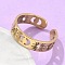 304 Stainless Steel Open Cuff Rings, Sun with Moon, Golden, US Size 6(16.5mm)