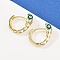 Brass Micro Pave Cubic Zirconia Hoop Earrings, Cadmium Free & Lead Free, with Enamel, Snake, Real 18K Gold Plated, White, 20x21x7.5mm