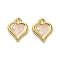 Alloy Enamel Charm, Heart Charm, Golden, 12.5x10.5x2mm, Hole: 1.5mm