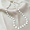 Sweet Heart Pearl Shell & Steel Beads Necklace Jewelry for Women, White,