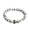 Synthetic Turquoise Round Beaded Stretch Bracelet with Turtle