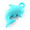 Opaque Acrylic Pendants, Dolphin, Light Sky Blue, 30.5x17.5x7.5mm, Hole: 3mm, about 419pcs/500g