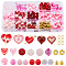 SUNNYCLUE 1 Box Valentine's Day Beads Heart Shaped Love Beads 8mm Round Red Pink Acrylic Beads Rhinestone Bead Bulk Spacer Beads Beading Kit Valentine Heart Charms for Jewelry Making Kits