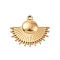 304 Stainless Steel Pendants, Fan Charms, Golden, 18x21x2.5mm, Hole: 1.6mm
