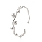 Brass Cuff Bangles, Round Ball, Platinum, Inner Diameter: 2-1/8 inch(5.5cm)