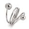 Non-Tarnish 304 Stainless Steel Wire Wrap Spiral Cuff Rings for Women, Stainless Steel Color, Inner Diameter: 18mm