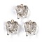 Resin Pendants, with Golden Iron Findings, Heart, Gray, 23x18x11mm, Hole: 2mm