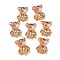 Cartoon Transparent Resin Cabochons, Iridescent Bear, AB Color, Sandy Brown, 14x11x5.5mm