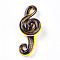 Handmade Gold Sand Lampwork Big Pendants, Musical Note Charms, Camel, 62~67x26.5~29x14~15.5mm, Hole: 3.5~5x8~10mm