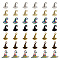 42Pcs 7 Styles Zinc Alloy Charms, Hat Shapes, Mixed Color, 11~15.5x10~14.5x10.5~11mm, Hole: 1.5~3mm, 6pcs/style