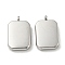 Non-Tarnish 304 Stainless Steel Pendants, Rectangle Charms, Stainless Steel Color, 19x12.5x4mm, Hole: 1.8mm