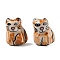 Hand-Painted Porcelain Beads, Animal, Tiger, 17.5x13.5x10.5~11mm, Hole: 1.6mm