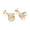 Brass Micro Pave Clear Cubic Zirconia Pendants, Nickel Free, Flower, Real 18K Gold Plated, 21x15x6mm, Hole: 2mm