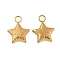 304 Stainless Steel Pendants, Star Charm, Golden, 19x15x4.5mm, Hole: 3.5mm