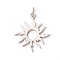 Brass Solar Eclipse Pendants, with Jump Rings, Long-Lasting Plated, Sun, Platinum, 21x18x1mm, Jump Ring: 5x0.7mm, Inner Diameter: 3.6mm