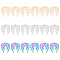 18Pcs 3 Colors 201 Stainless Steel Pendants, Etched Metal Embellishments, Wing, Mixed Color, 40x33x0.3mm, Hole: 3mm, 6pcs/color