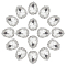 AHADEMAKER Sew on Rhinestone, Faceted Glass Rhinestone, Multi-Strand Links, with Platinum Tone Brass Settings, Teardrop, Crystal, 24x18x7mm, Hole: 1mm, 20pcs/box