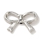 Rack Plating Alloy Beads, Cadmium Free & Nickel Free & Lead Free, Bowknot, Platinum, 14x21x3.5mm, Hole: 1.5mm