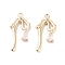 Glass Pendants, with Brass Findings, Bowknot Charm, Real 18K Gold Plated, 20.5x10x3mm, Hole: 1.4mm