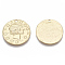 Brass Pendants, Nickel Free, Flat Round with Human Head, Real 18K Gold Plated, 23.5x1mm, Hole: 1.6mm