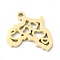 Ion Plating(IP) 304 Stainless Steel Pendants, Manual Polishing, Hollow, Map of Africa with Heart, Golden, 14x16x1mm, Hole: 1.6mm