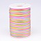 Segment Dyed Polyester Cord, Satin Rattail Cord, Colorful, 2mm, about 100yards/roll