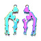 Ion Plating(IP) 201 Stainless Steel Pendants, Family, Rainbow Color, 40x17.5x1mm, Hole: 2mm