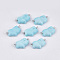 Handmade Porcelain Links connectors, Frosted, with Brass Findings, Piggy Findings, Platinum, Light Cyan, 28~30x19x6.5mm, Hole: 1.5mm