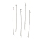 Brass Flat Head Pins, Lead Free & Cadmium Free, 925 Sterling Silver Plated, 30x0.6mm, Head: 2mm