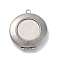 304 Stainless Steel Locket Pendants, Flat Round, Stainless Steel Color, 32x27x6.5mm, Hole: 1.8mm