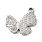 Non-Tarnish 304 Stainless Steel Pendants, Textured and Laser Cut, Butterfly Charm, Stainless Steel Color, 15x16x1.5mm, Hole: 1.5mm