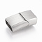 Tarnish Resistant 304 Stainless Steel Magnetic Clasps with Glue-in Ends, Rectangle, Stainless Steel Color, 23x13.5x8mm, Hole: 6x12mm